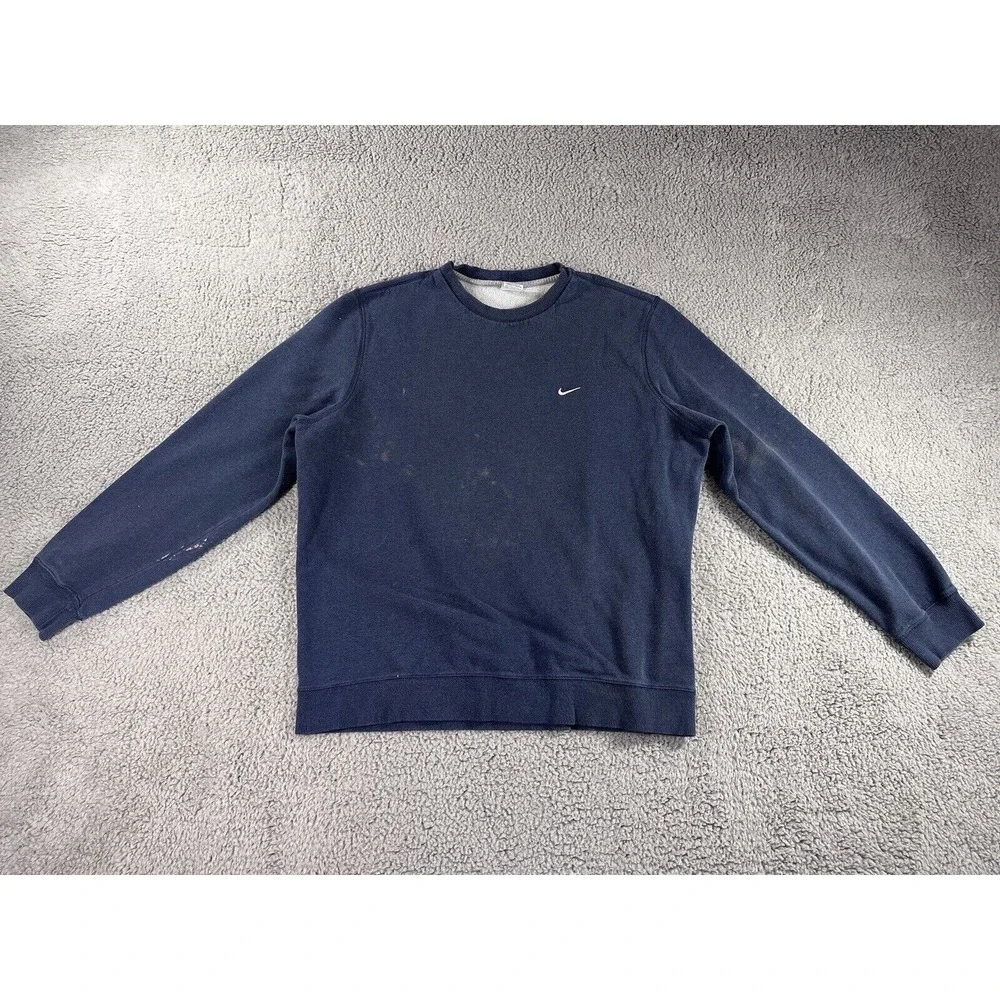 Nike‎ Sweatshirt Men 2XL Y2K Embroidered Mini Swoosh Thrashed Grunge Streetwear